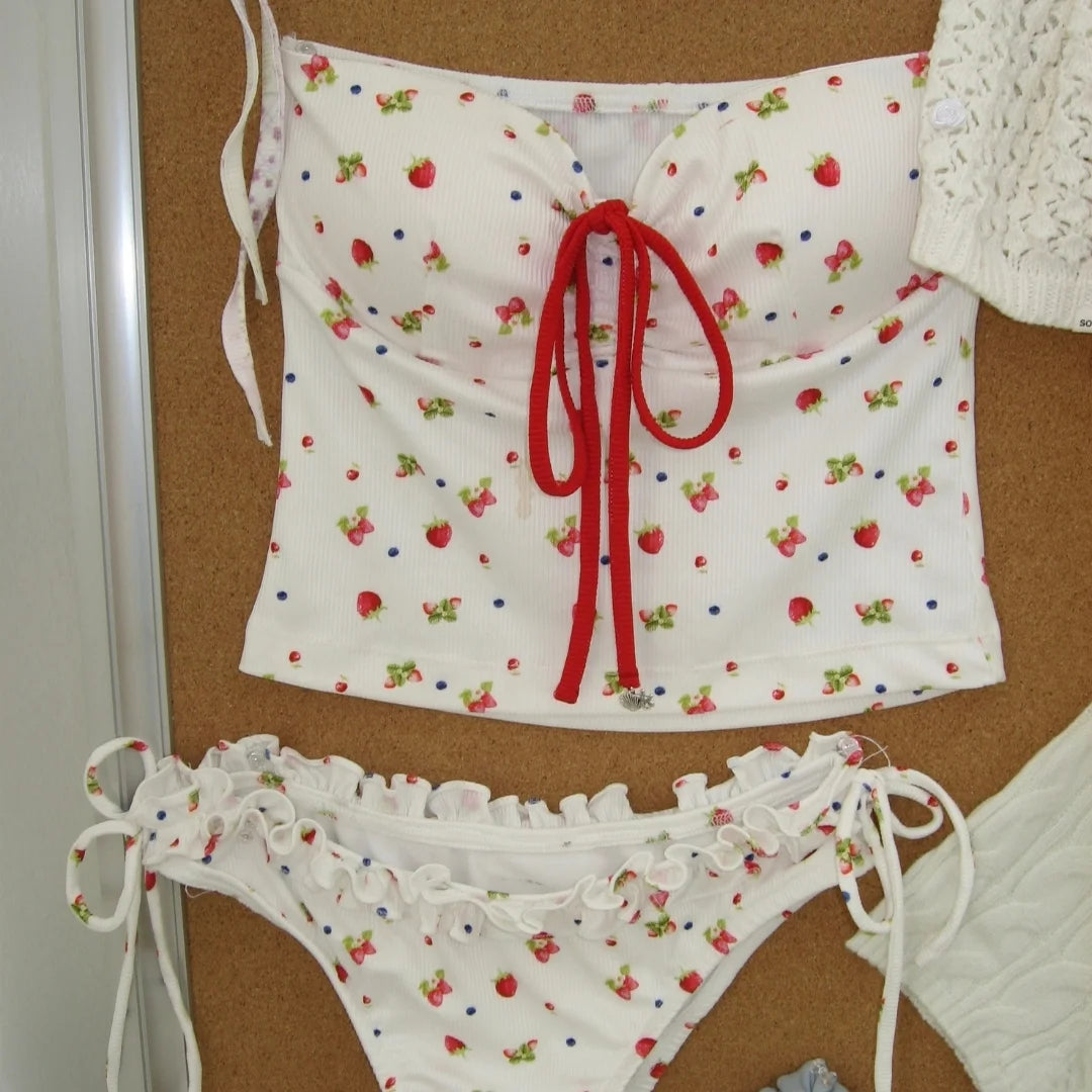 Berry Tankini White