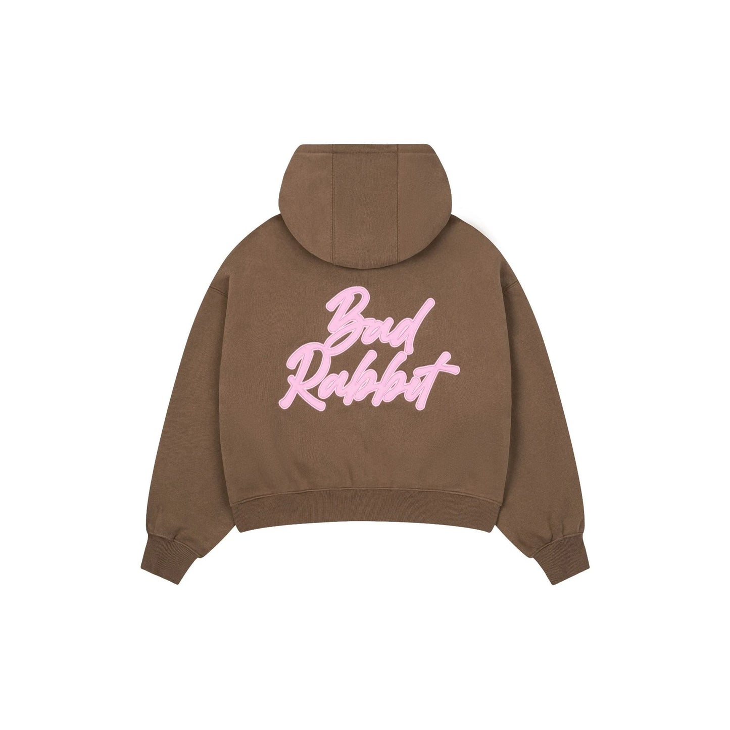 Logo Rabbit Zip Hoodie - Brown