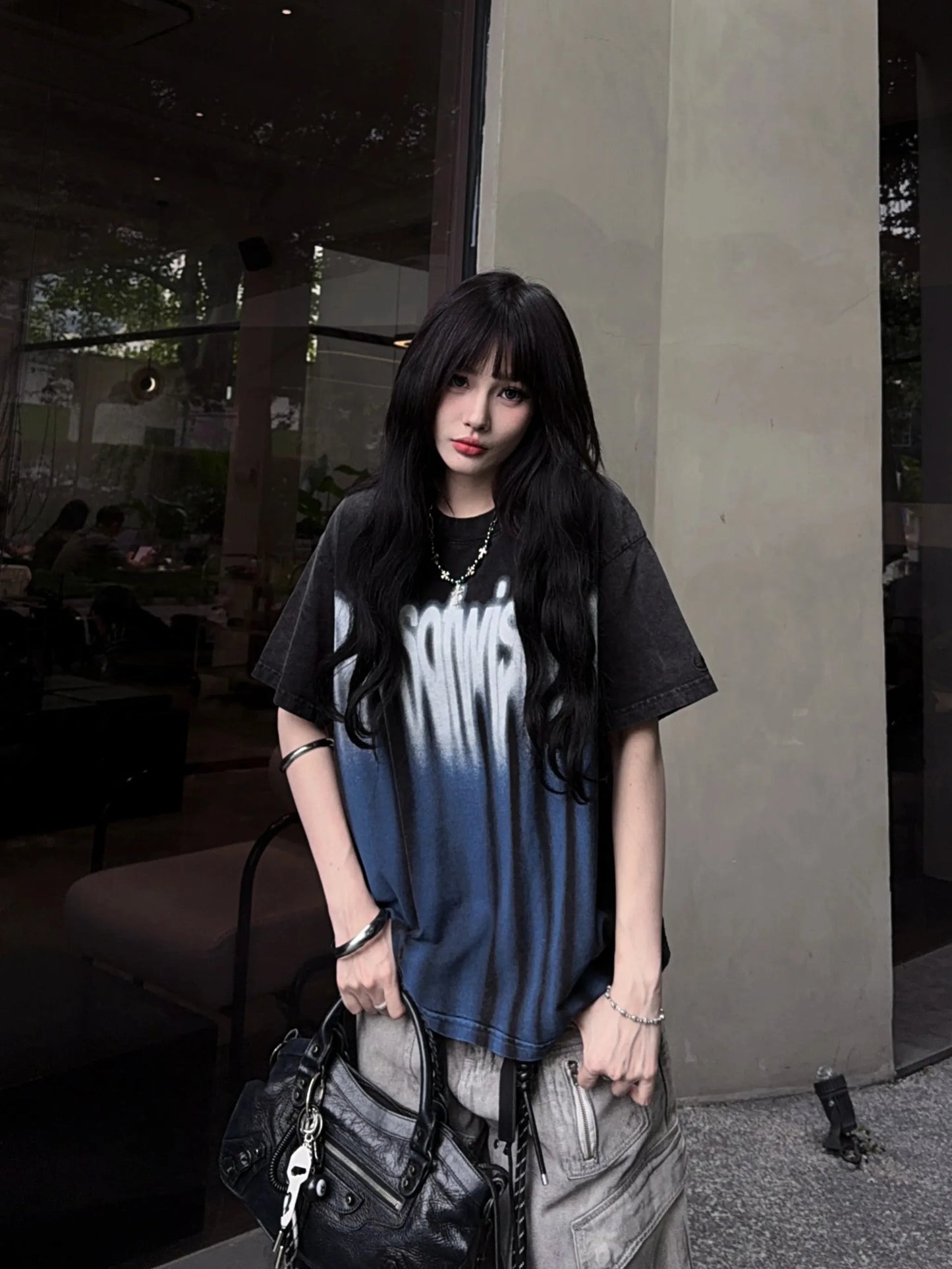Metal Blur Tee - Washed Black