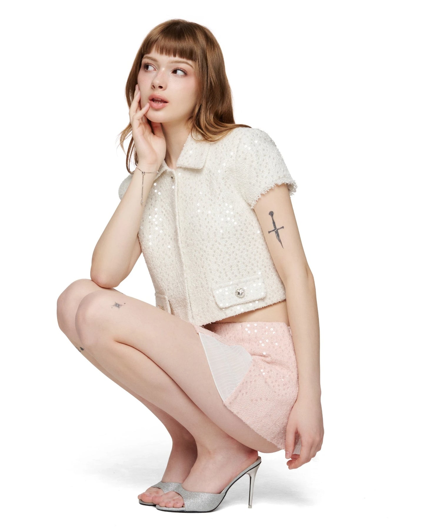Sparkling Heart Tweed Jacket