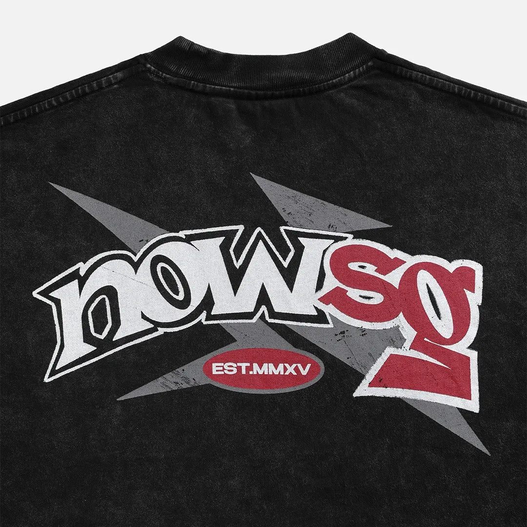 Chenille Icons Tee - Washed Black