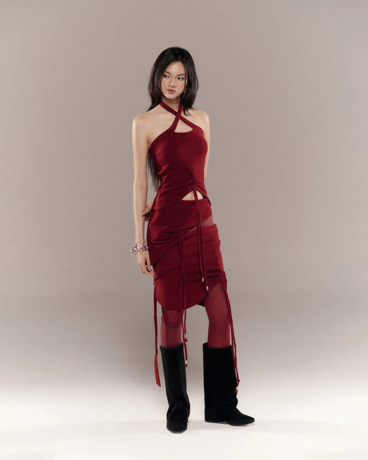 Cherie Halter Top - Red