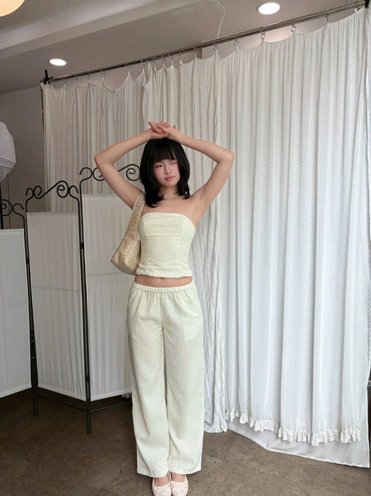 Cecily Mint Linen Pants