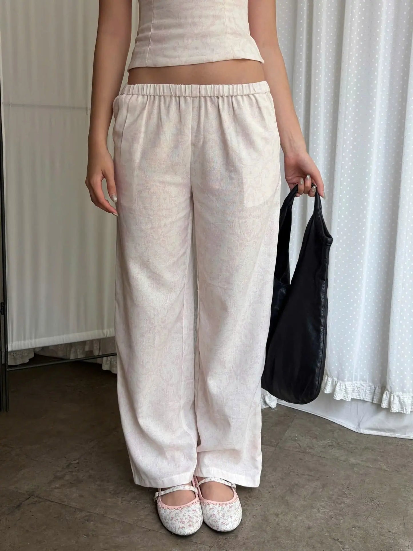 Cecily Pink Linen Pants