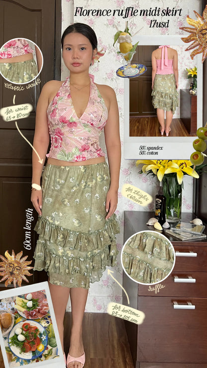 Florence Ruffe Midi Skirt