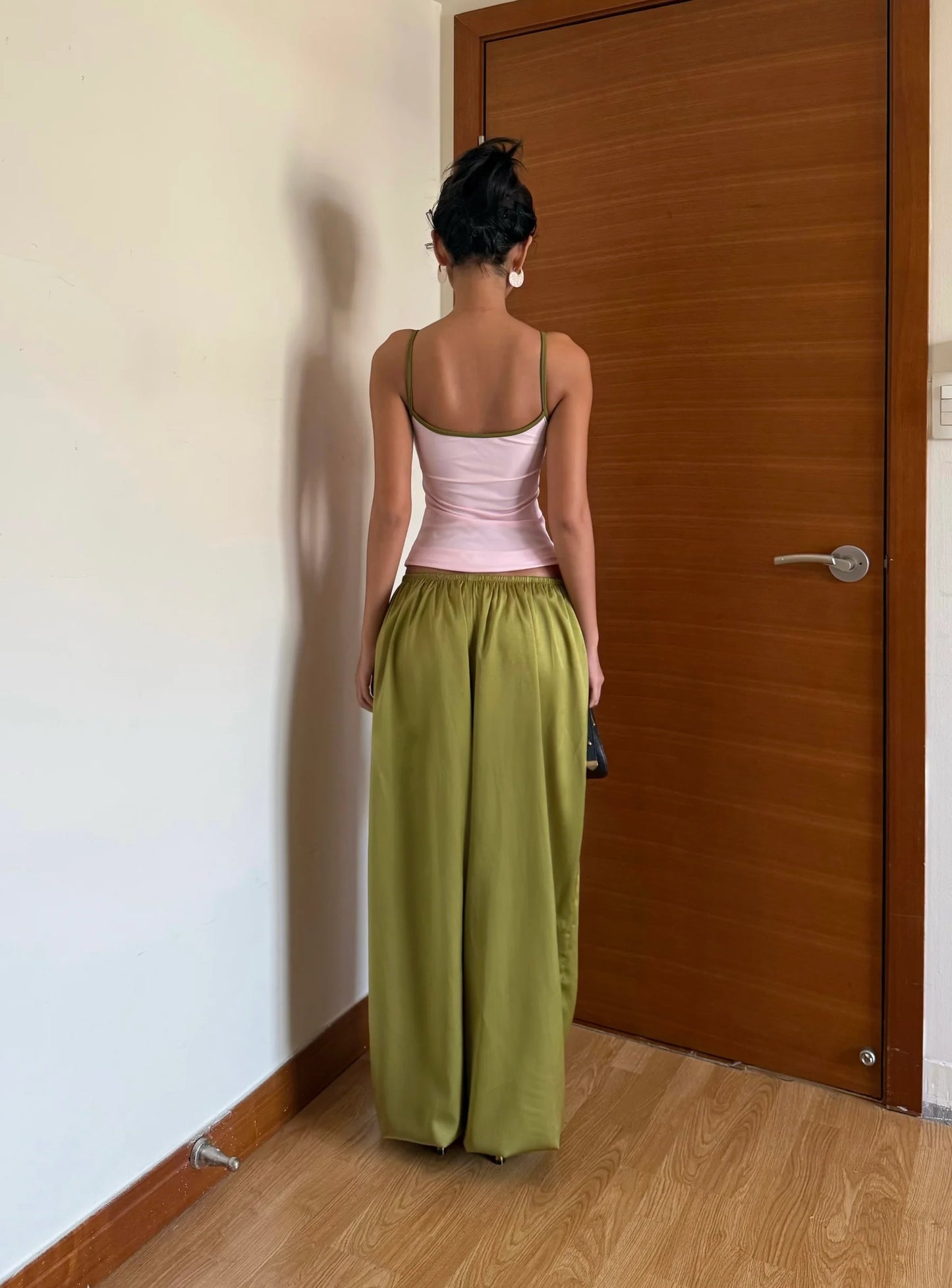 Silk Balloon Pants - Green