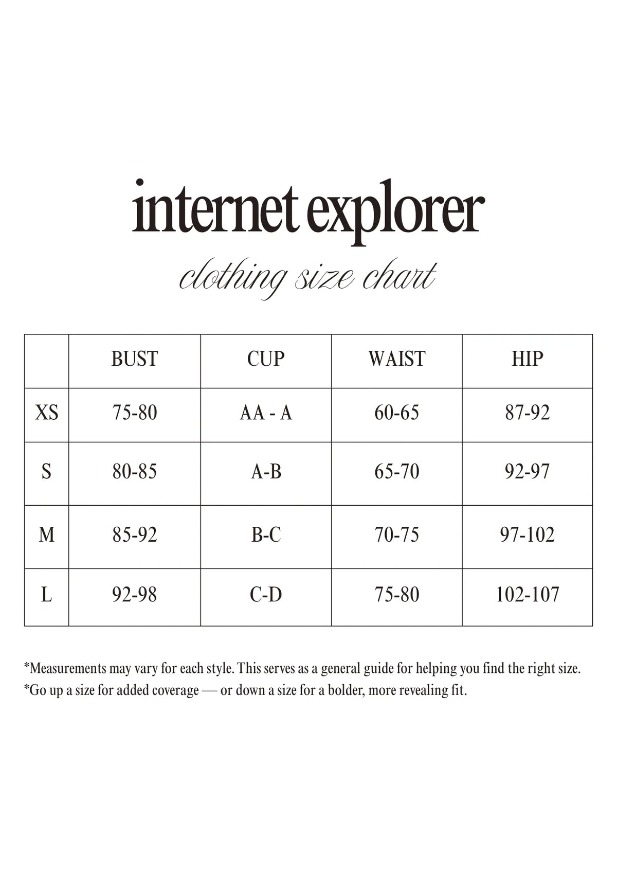 Size guide 2