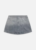 Denim Cargo Mini Skirt - Washed Grey