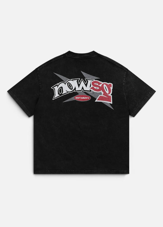 Chenille Icons Tee - Washed Black