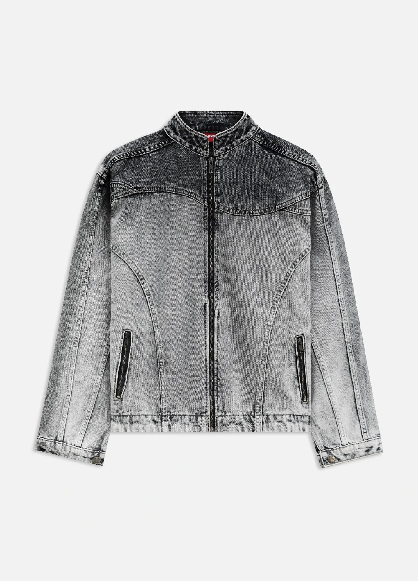 Contoured Denim Jacket - Grey