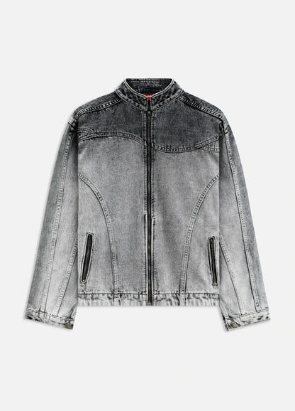 Contoured Denim Jacket - Grey