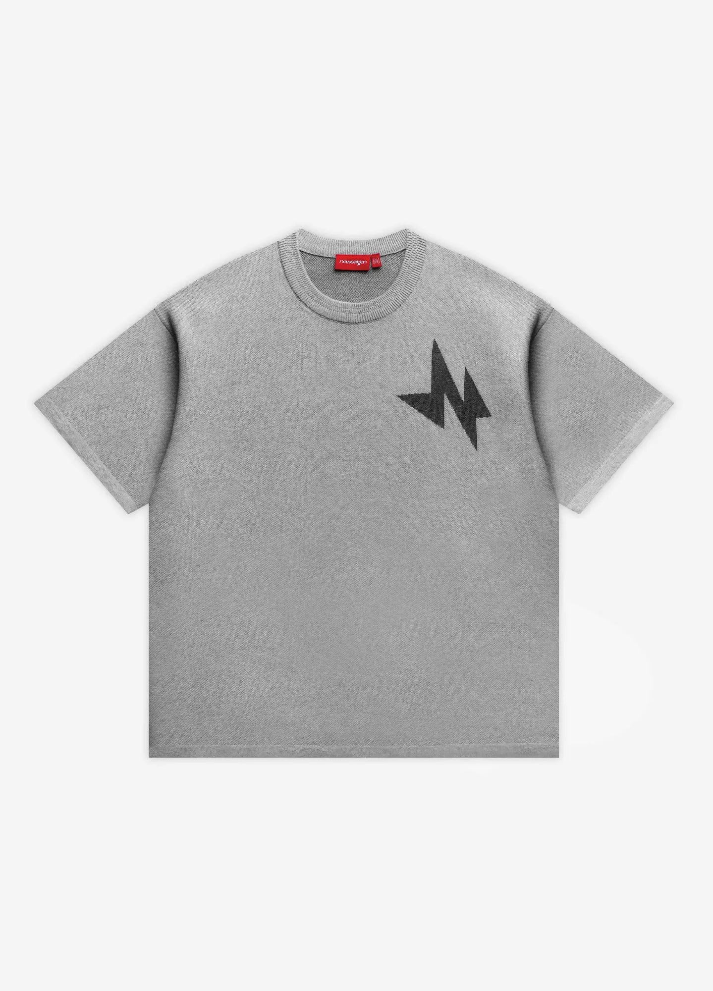N Logo Knit Tee - Grey