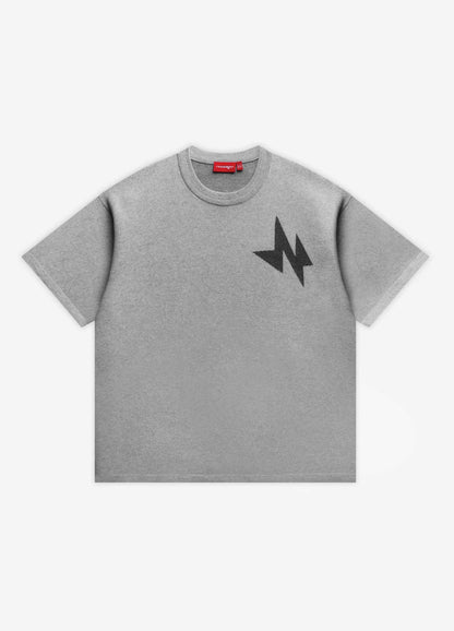 N Logo Knit Tee - Grey