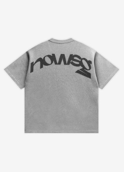 N Logo Knit Tee - Grey