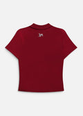 Rhinestone Baddie Baby Tee - Red