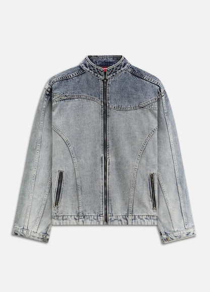 Contoured Denim Jacket - Blue