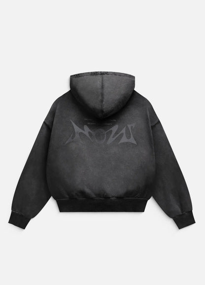 Patch Hoodie - Washed Black