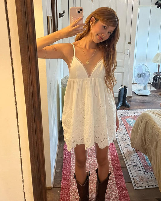 Embroidered Sling Dress