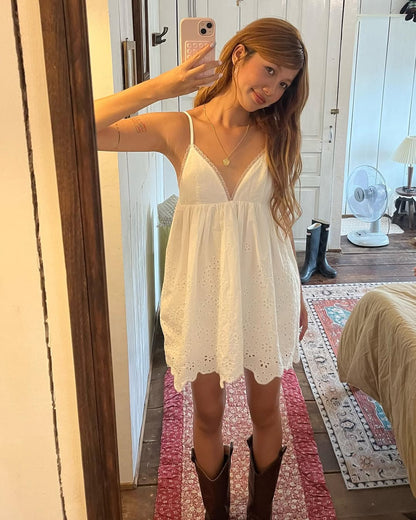 Embroidered Sling Dress