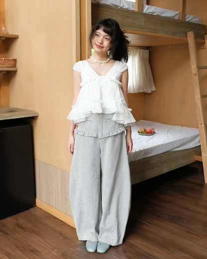 Striped Denim Pants
