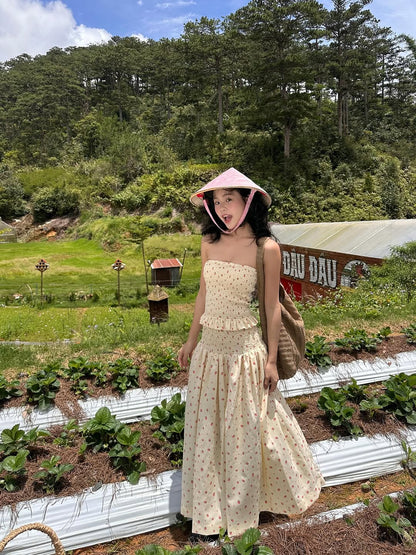 Berry Tube Top & Maxi Skirt