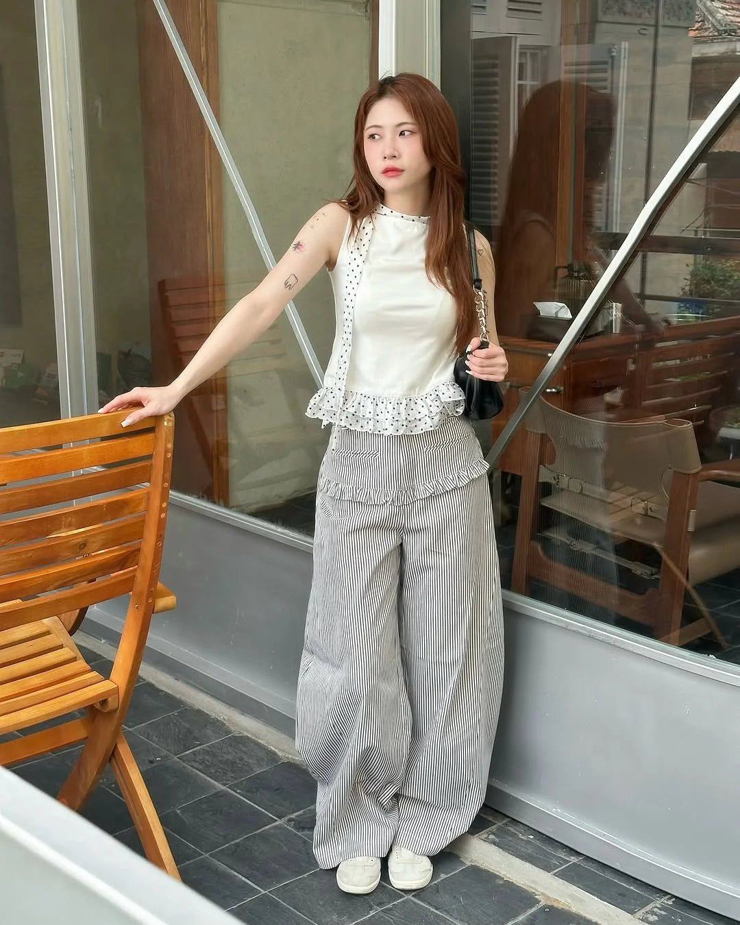 Striped Denim Pants