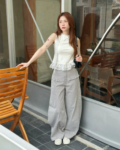Striped Denim Pants