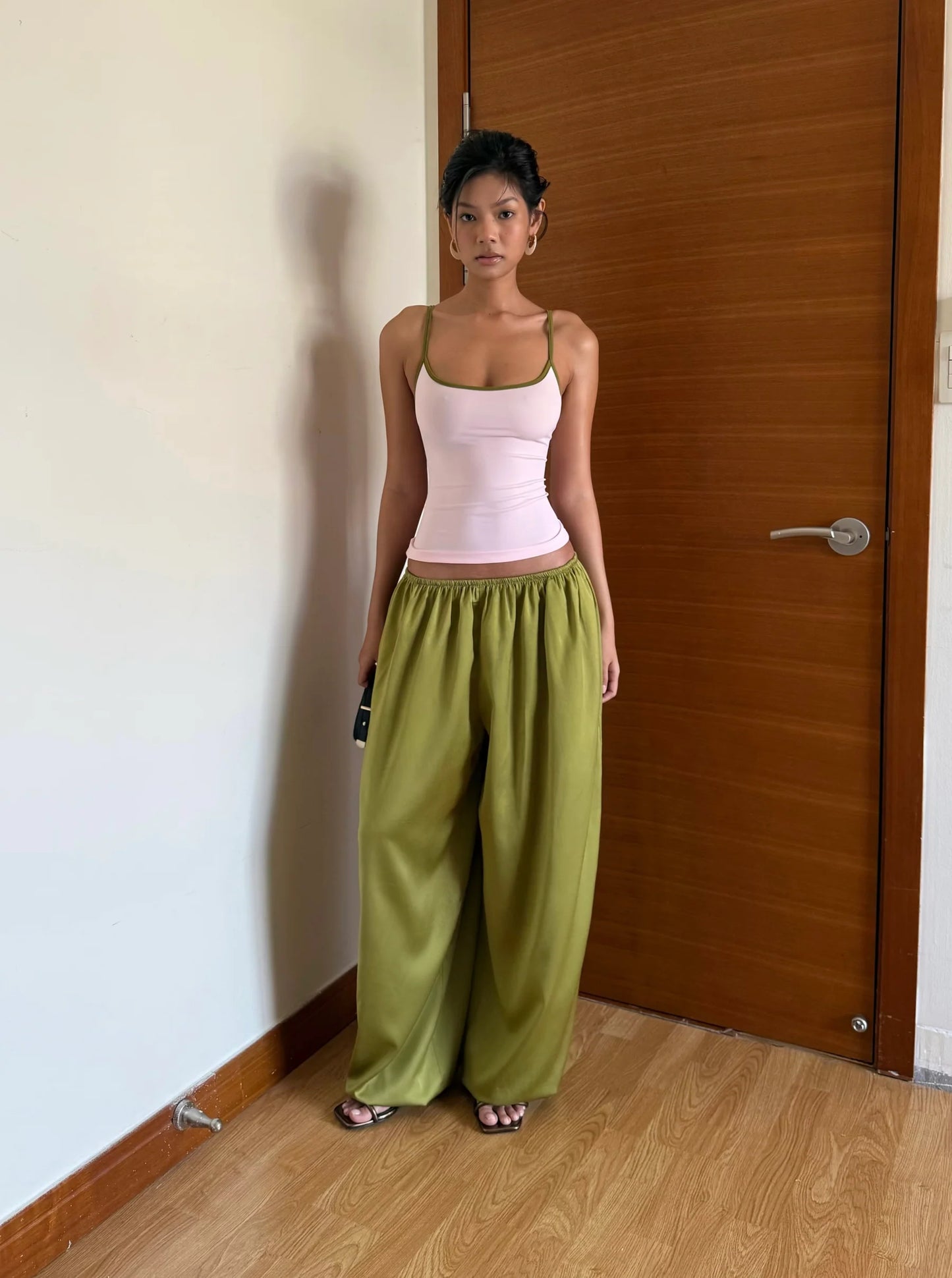 Silk Balloon Pants - Green