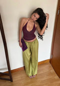 Silk Balloon Pants - Green