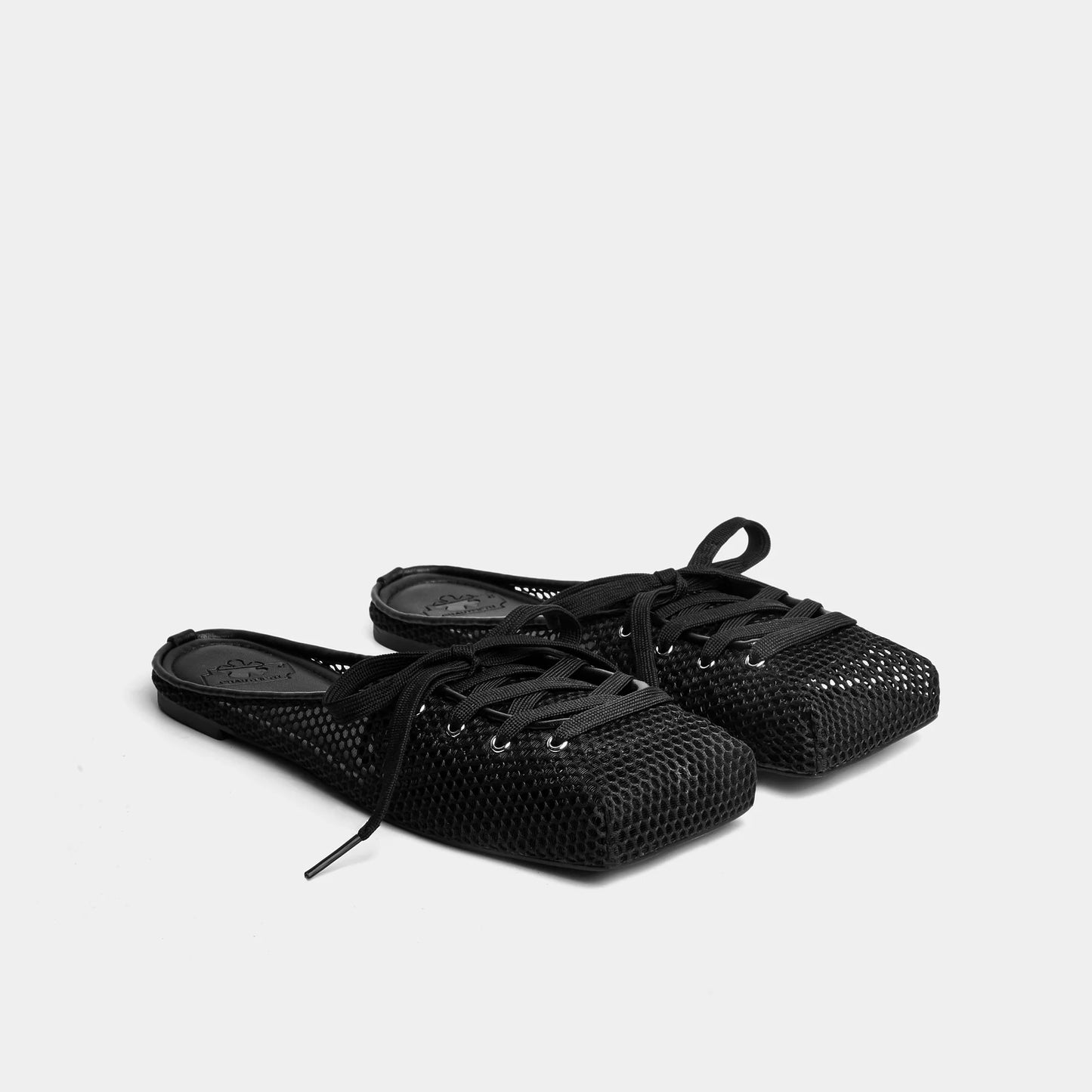 Middle Mesh Ballet Flat - Black