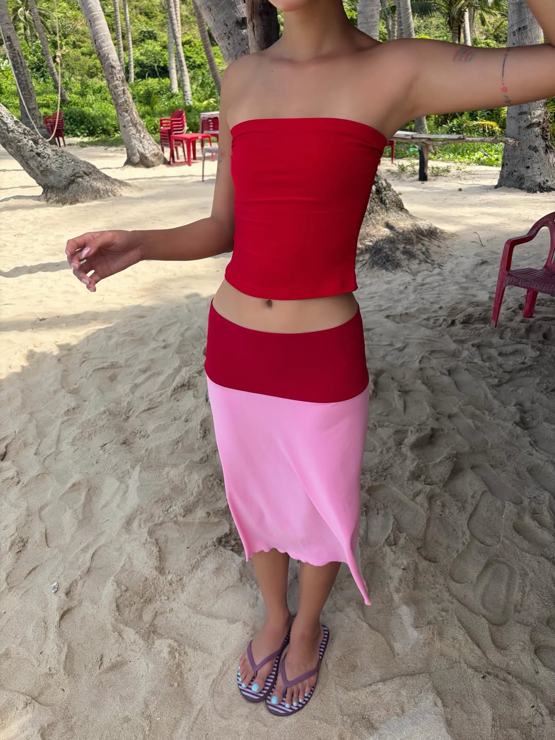Cherry Blush Midi Skirt