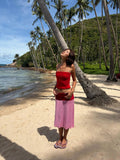 Cherry Blush Midi Skirt