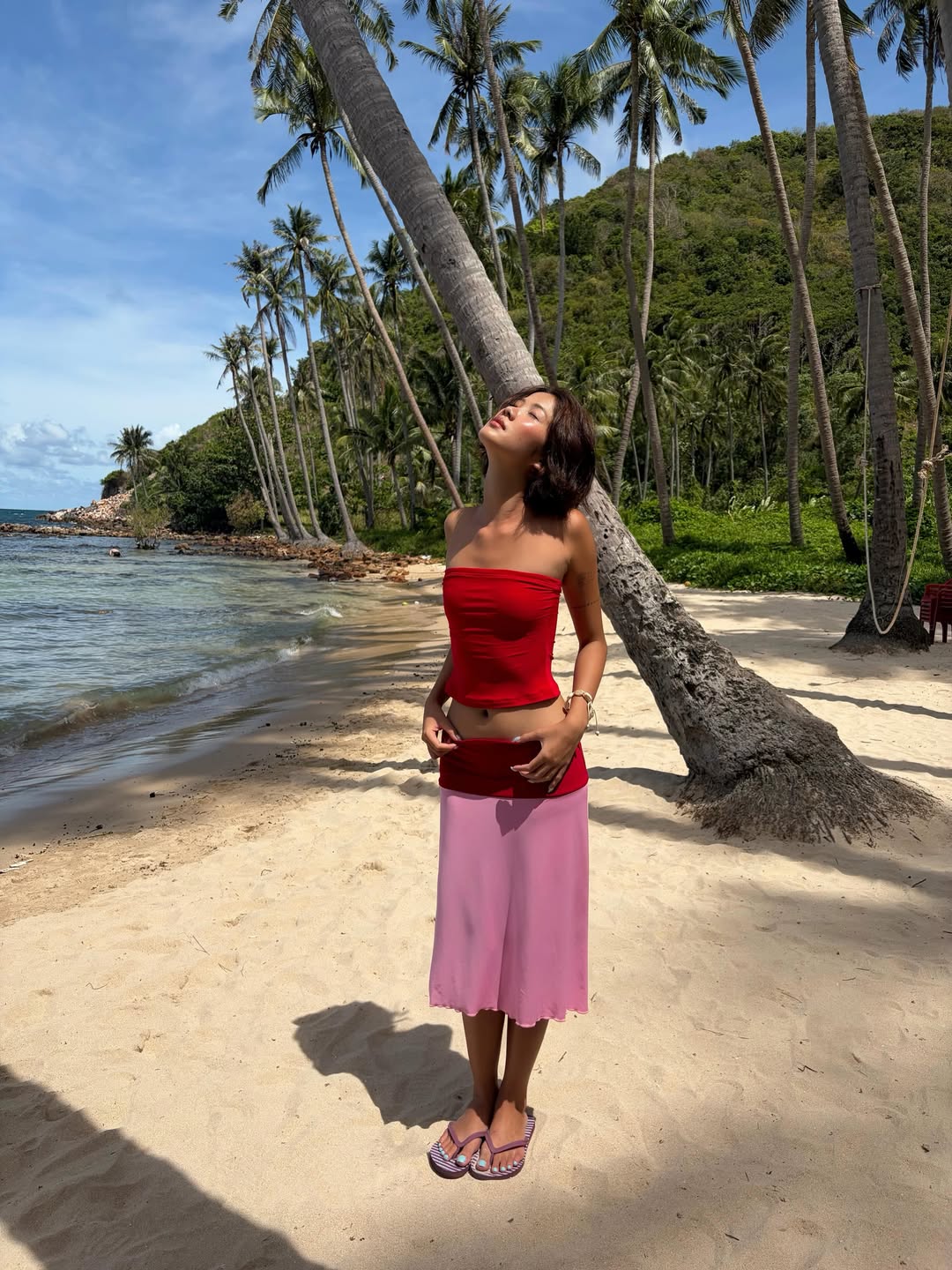 Cherry Blush Midi Skirt
