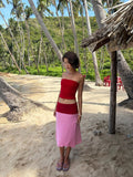 Cherry Blush Midi Skirt