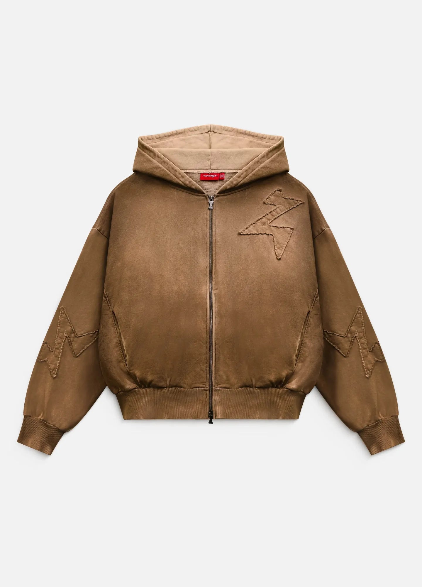 Patch Hoodie - Washed Brown