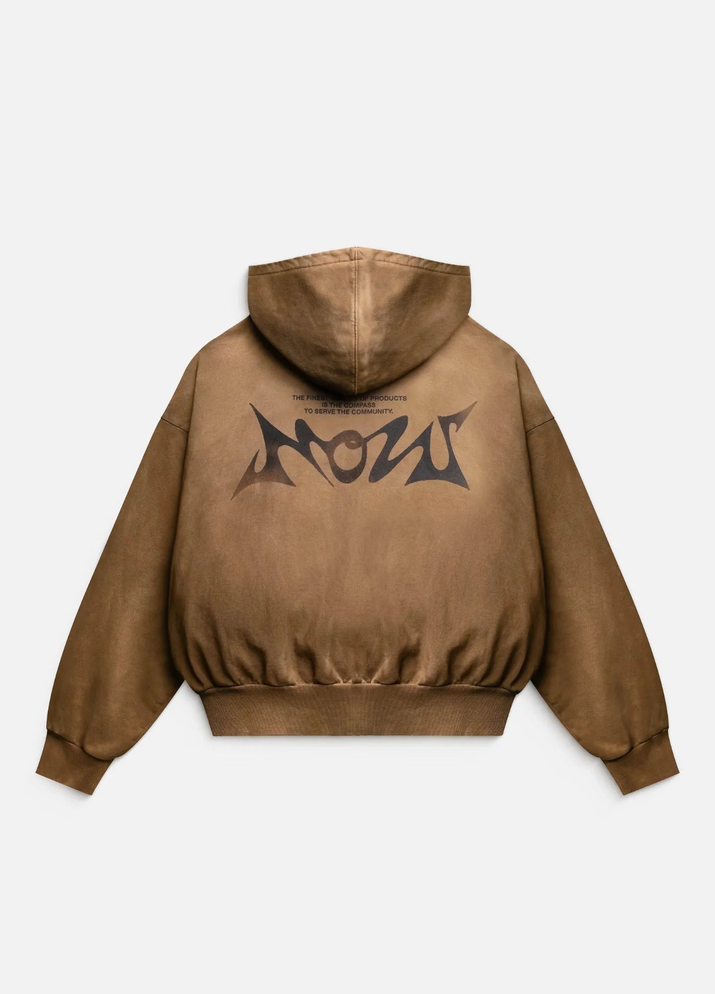 Patch Hoodie - Washed Brown