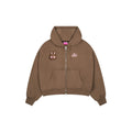 Logo Rabbit Zip Hoodie - Brown