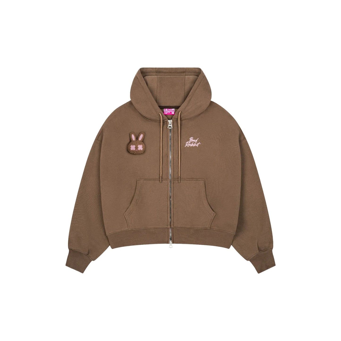 Logo Rabbit Zip Hoodie - Brown
