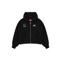 Logo Rabbit Zip Hoodie - Black