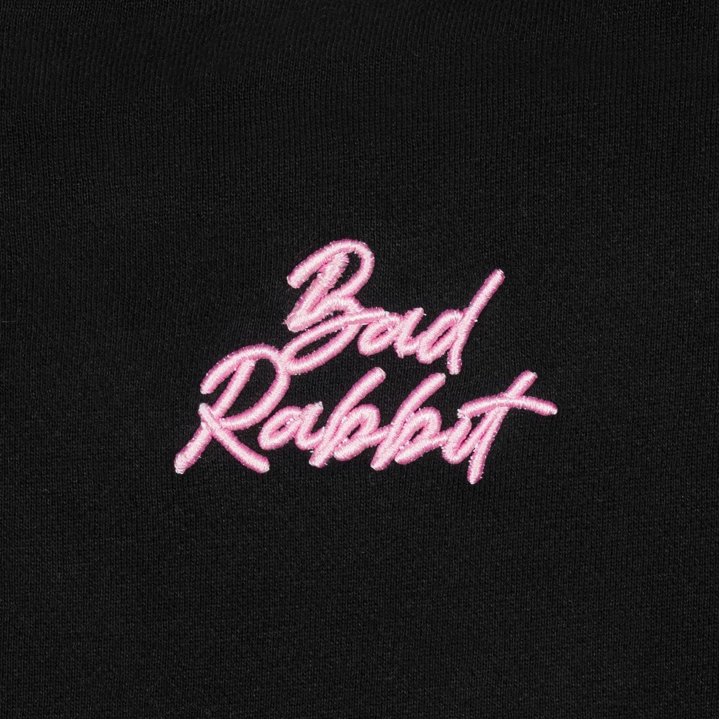 Logo Rabbit Zip Hoodie - Black