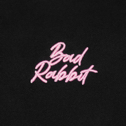 Logo Rabbit Zip Hoodie - Black