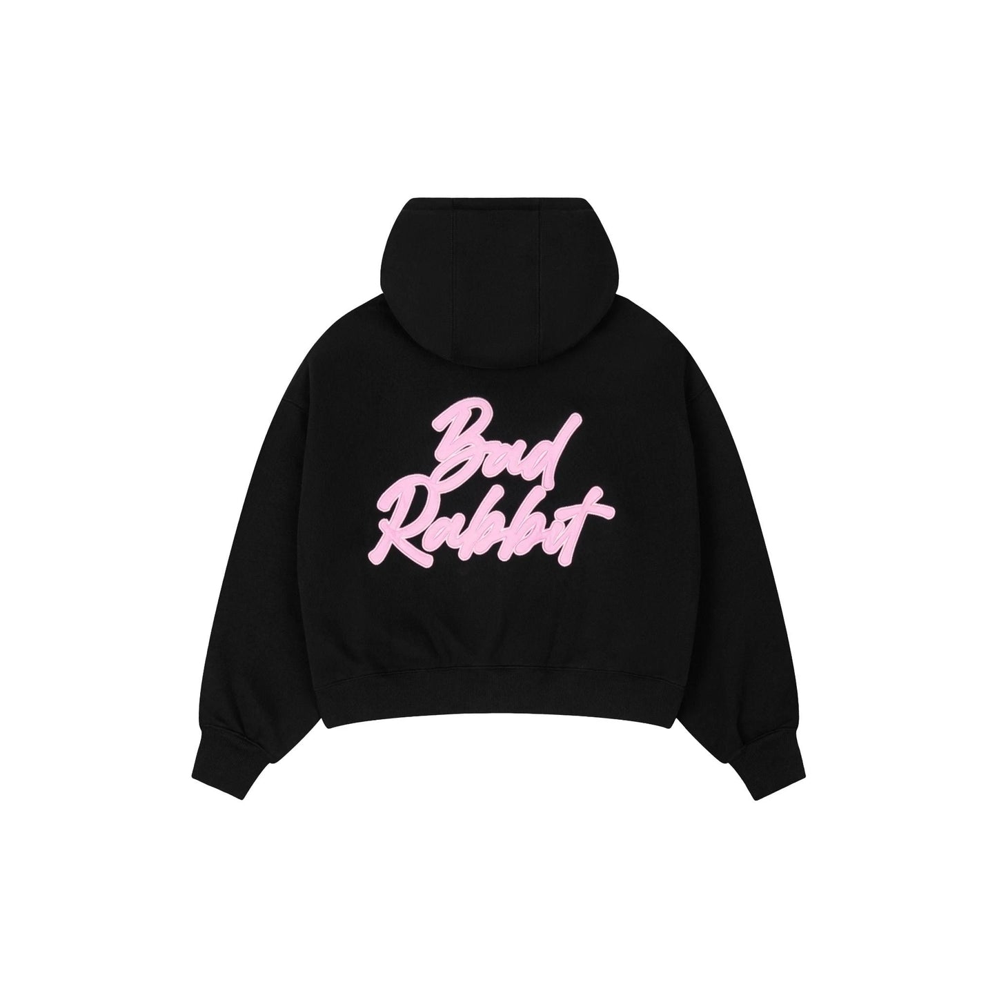Logo Rabbit Zip Hoodie - Black