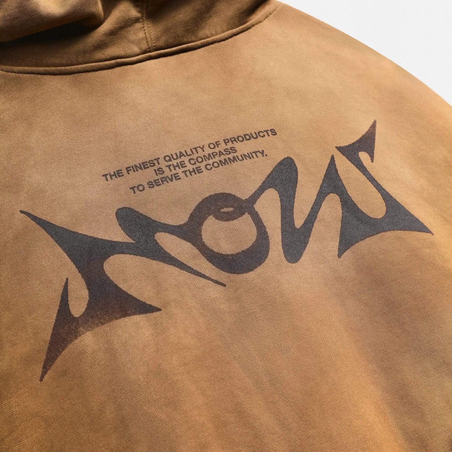 Patch Hoodie - Washed Brown