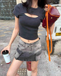 Ribbed Cutout Baby Tee