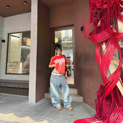 Metal Blur Tee - Washed Red
