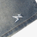 Wide Fit Denim Shorts - Washed Blue