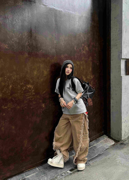 N Logo Knit Tee - Grey