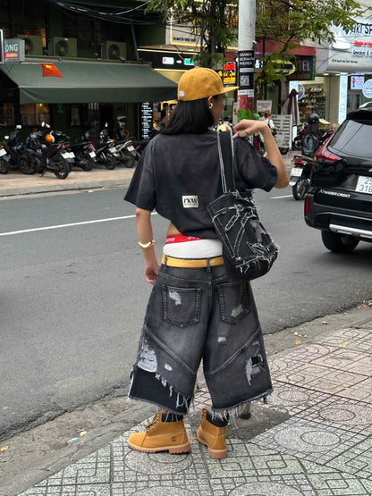 Rebel Edge Jorts - Washed Black