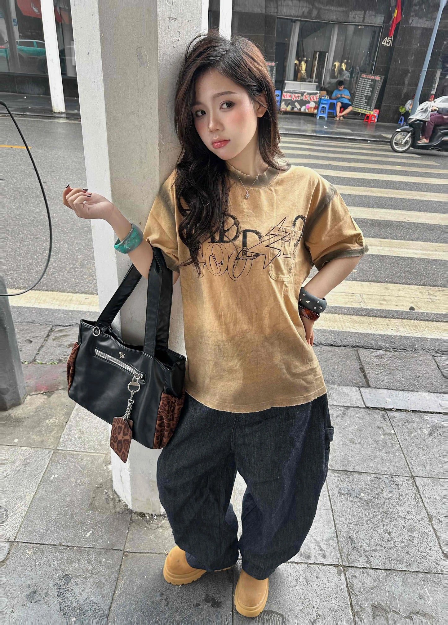 Pocket G&B Tee - Washed Brown