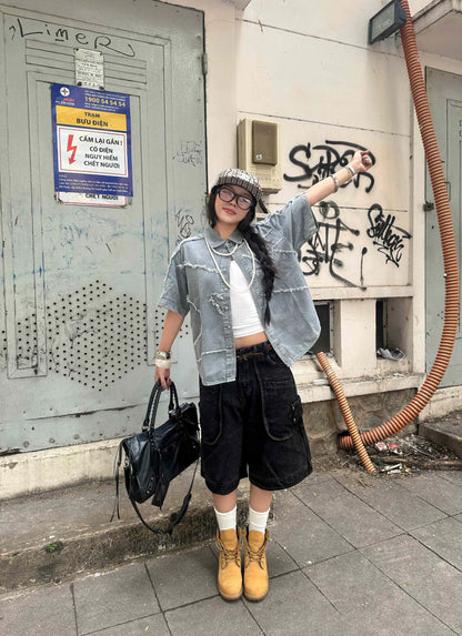 Denim Shirts - Grey